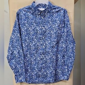 Goodfellow & Co Men's XL Slim Fit Long Sleeve Floral Button Down Shirt - Blue